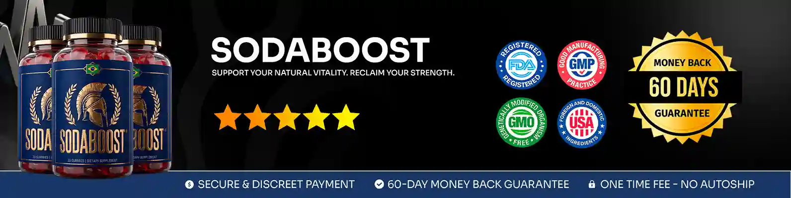 SodaBoost Ingredients — 6-Ingredient Male Vitality Gummy Supplement Facts